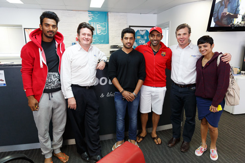 Greg Dower & Darren Stewart with members of the India A Cricket Team at my FootDr